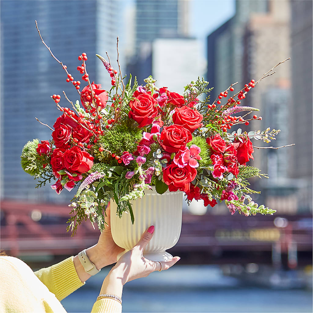 Big Red Bow Bouquet – City Market, Grand Junction CO