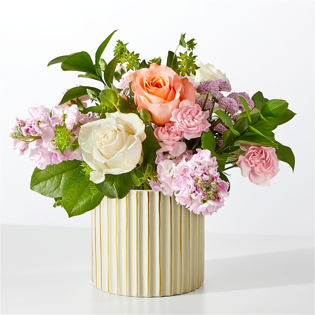 French Market Bouquet with Ivory Vase – City Market, Grand Junction CO